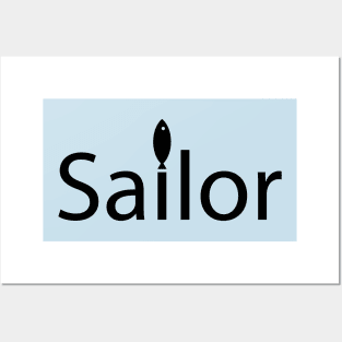 Sailor typographic logo design Posters and Art